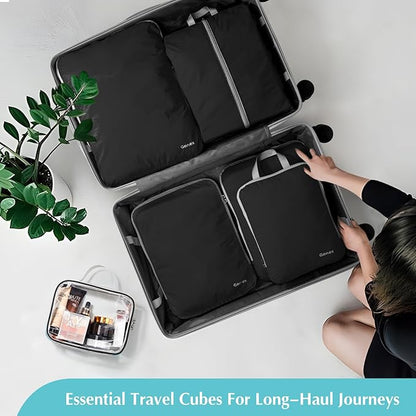 Gonex Compression Packing Cubes, 3pcs/4pcs Expandable Storage Travel Luggage Bags Organizers