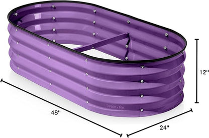 Plant & Plot Galvanized Raised Garden Beds Outdoor // 4×2×1 ft Planter Raised