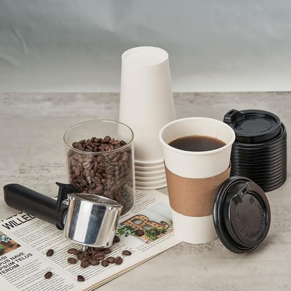 RACETOP 100 Pack Disposable Paper Coffee Cups