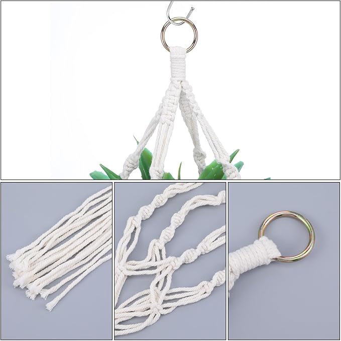 Sliverdew Macrame Plant Hanger, 2 Pack Boho Hanging Planters Baskets