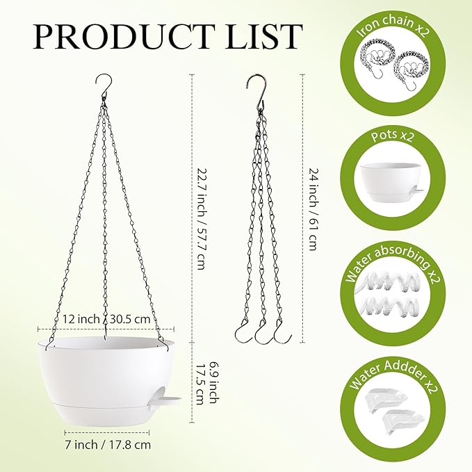 12 Inch Hanging Baskets 2 PC