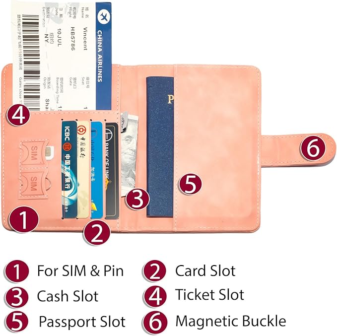 Passport Holder for Travel Essentials, 2 Pack Rfid Passport Cover for Women Men