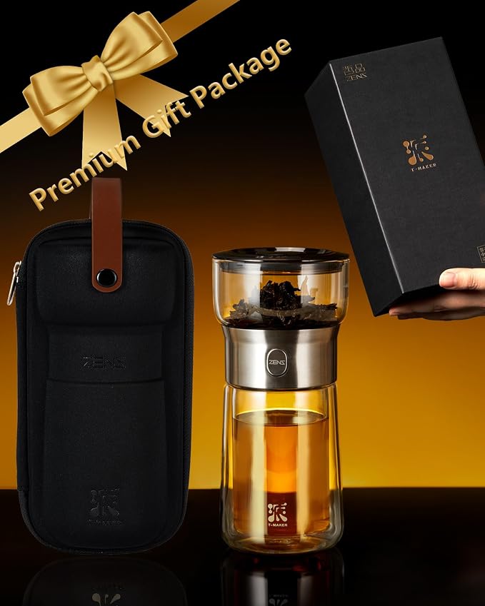 ZENS Modern Tea Infuser Teapot, One Touch Tea Maker