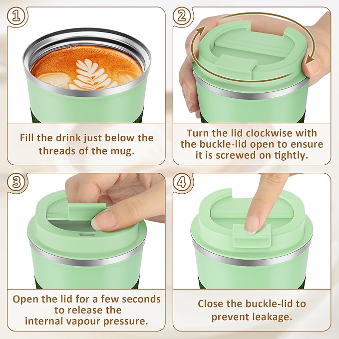 KETIEE 12oz Travel Mug, Insulated Coffee Cup