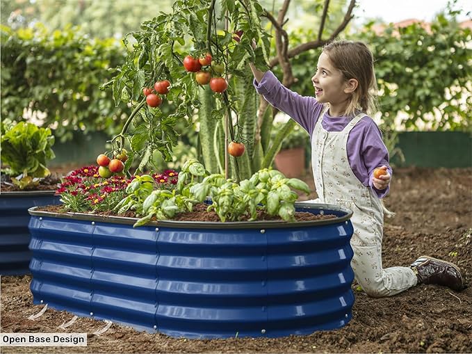 Plant & Plot Galvanized Raised Garden Beds Outdoor // 4×2×1 ft Planter Raised