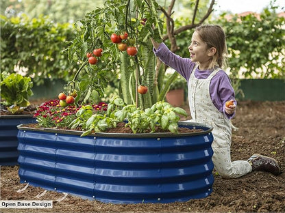 Plant & Plot Galvanized Raised Garden Beds Outdoor // 4×2×1 ft Planter Raised