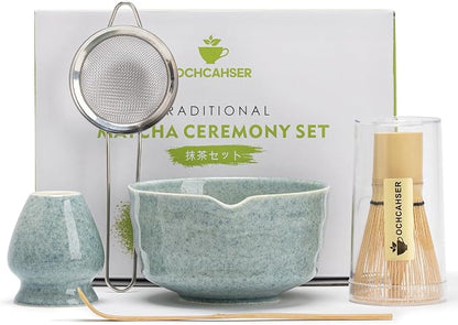 Ochcahser Matcha Set, Matcha Whisk Set Includes 17 oz Matcha Bowl | Matcha