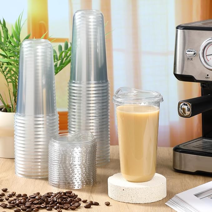 Baderke 50 Pcs Round Bottom Plastic Cups