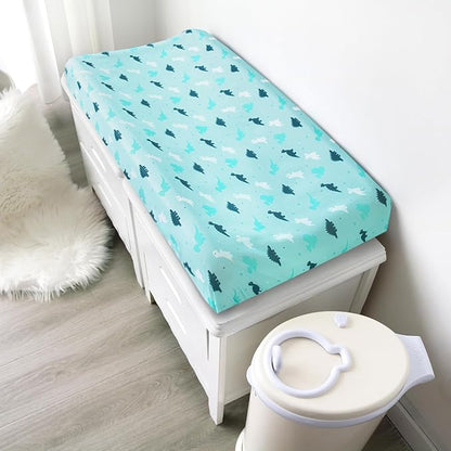 Changing Pad Cover for Boys Girls 2 Pack, Comfy & Breathable Changing Table Cover for 32''x16" Changing Table Pads, Diaper Changing Pad Cover, Aqua