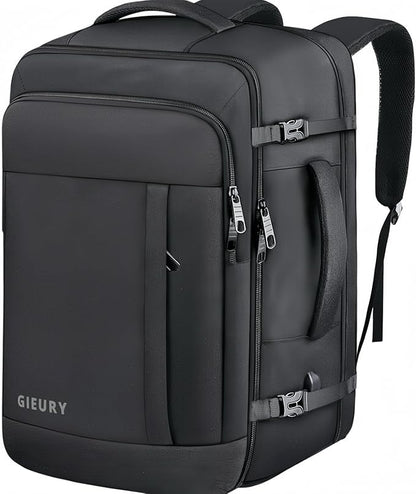 55L Carry On Backpack, Extra Large Travel Backpack for Men & Women, Expandable 60L Big Capacity Bag For Airplanes, Travel Gifts for Men Women, Fits 18.4 Inch Laptop, Luggage Suitcase Daypack, Black