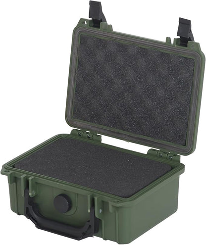MEIJIA IP67 waterproof hard compact case,Customizable Fit Foam,8.12”x6.56”x 3.56”,Fit Use of Drones, Cameras,Equipments,lens (Green)