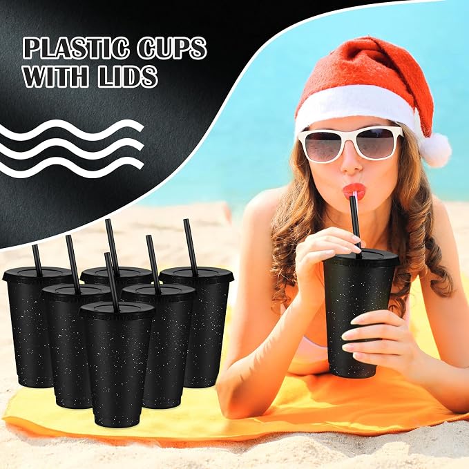 Uiifan 6 Pcs 16 oz Reusable Tumbler