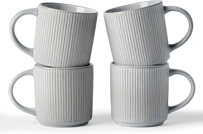 famiware Coffee Mug Set for 4, Star 12 oz Catering Mugs Cup Set