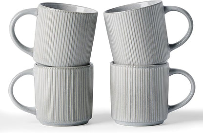 famiware Coffee Mug Set for 4, Star 12 oz Catering Mugs Cup Set