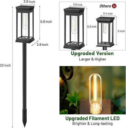BesLowe Upgraded Solar Pathway Lights Outdoor, Super Bright Outside Lights