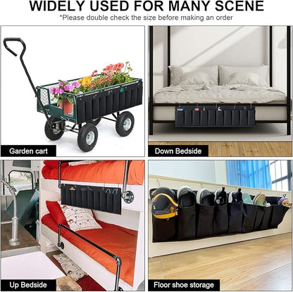 RV Shoe Pockets 10 Pockets Heavy Hanging Bedside Storage Organizer with Sturdy Hooks Storage Pockets Hangs on Bed for Shoes Toys and Tool Accessories