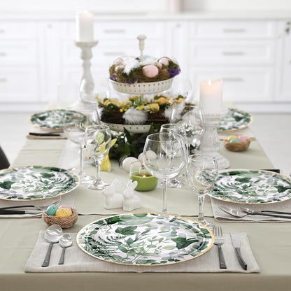 WRAPAHOLIC 25Pcs Eucalyptus Paper Plates