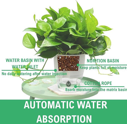6/4/3Inch Self Watering Planter Pots 3 Pack Plant Pot