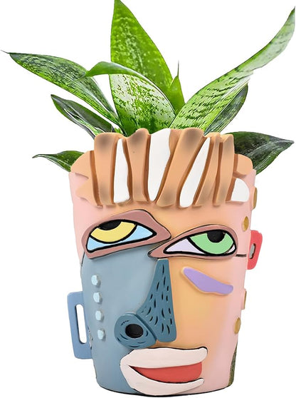 Abstract Face Planters Pots Head, Unique Head Planter