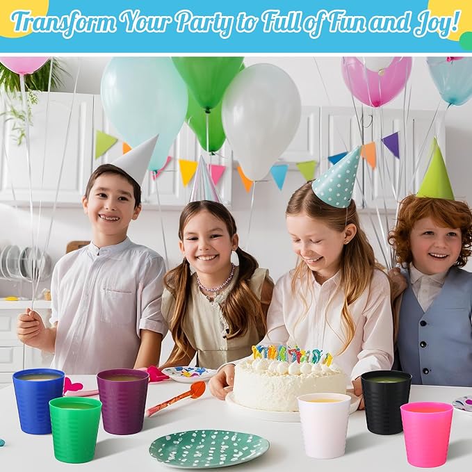 Eccliy 36 Pcs Kids Cups Bulk, 8 oz Plastic Toddler Drinking Cups Unbreakable