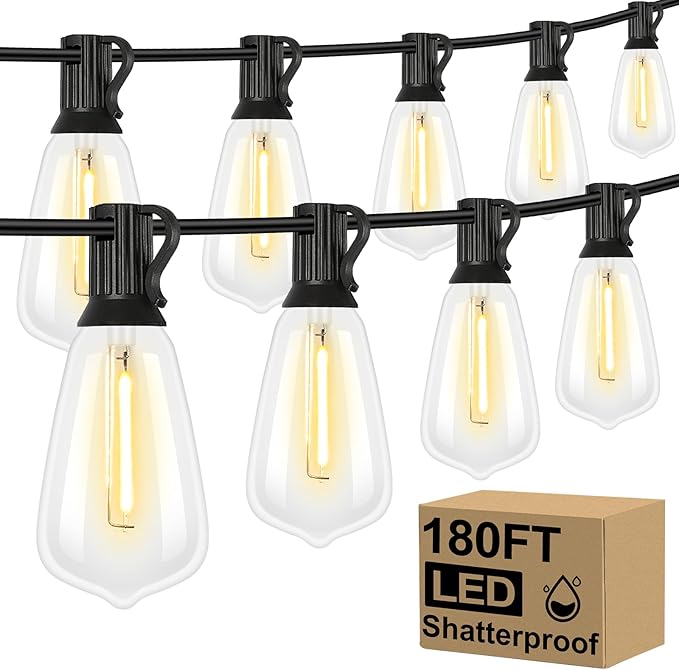 Brightever Outdoor String Lights 180FT, Patio Lights