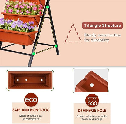 SEJOV 2 Pack Vertical Raised Garden Bed, 5 Tiers Elevated Planter Box