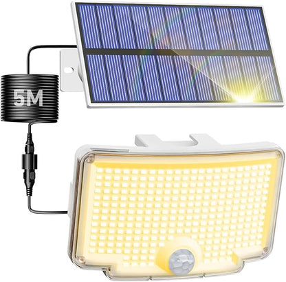 Peasur 1 Pack Solar Motion Lights Outdoor, 318 LED Solar Security Light