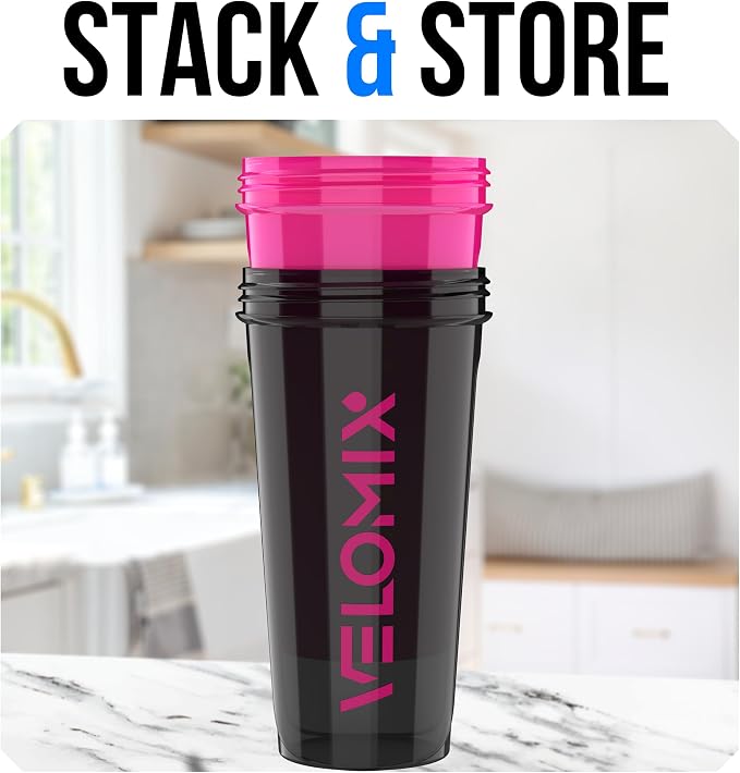 VELOMIX 2 Pack 28oz Protein Shaker Bottle