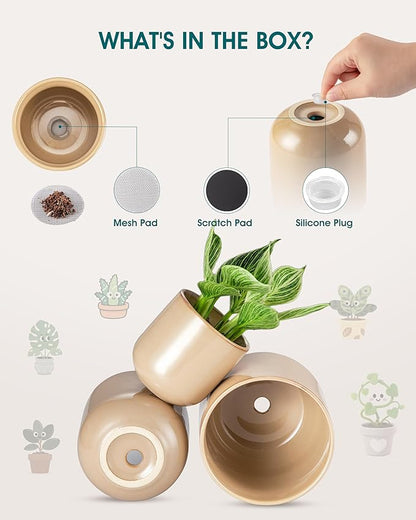 vancasso Ceramic Plant Pots, 4+5+6 inches, Planters