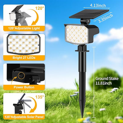Solar Spot Lights Outdoor Waterproof Adjustable Solar Powered Landscape Lights