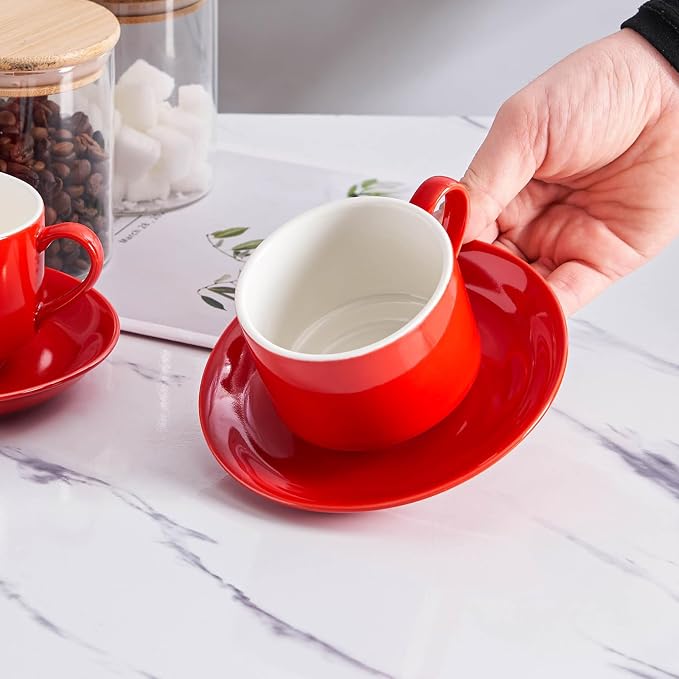 YOLIFE 8oz Porcelain Stackable Cappuccino Cups