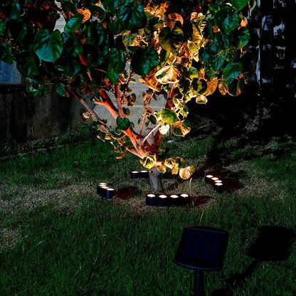 Solar Palm Tree Lights Outdoor, 2000MAH Ring LED Landscape Uplights