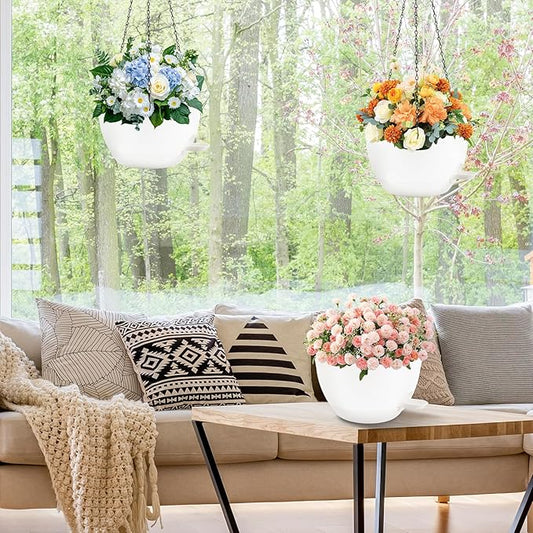 10 inch Hanging Planters for Indoor Plants, 3 Pack Self-Watering Hanging