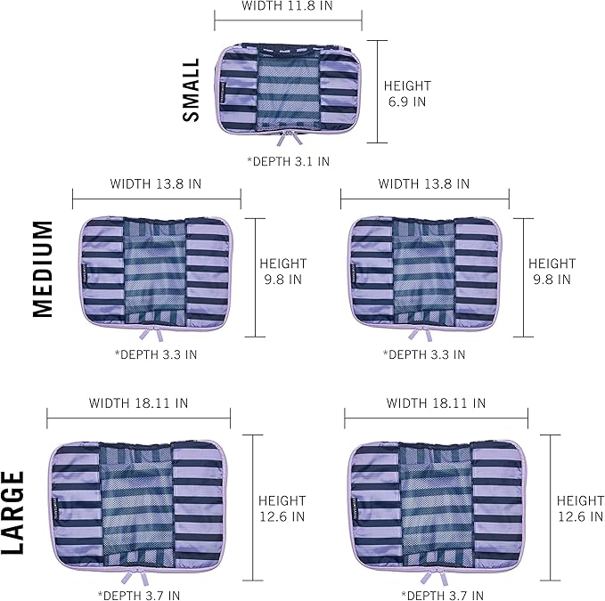 TravelWise Packing Cubes, Navy Stripes, Set (5262370)