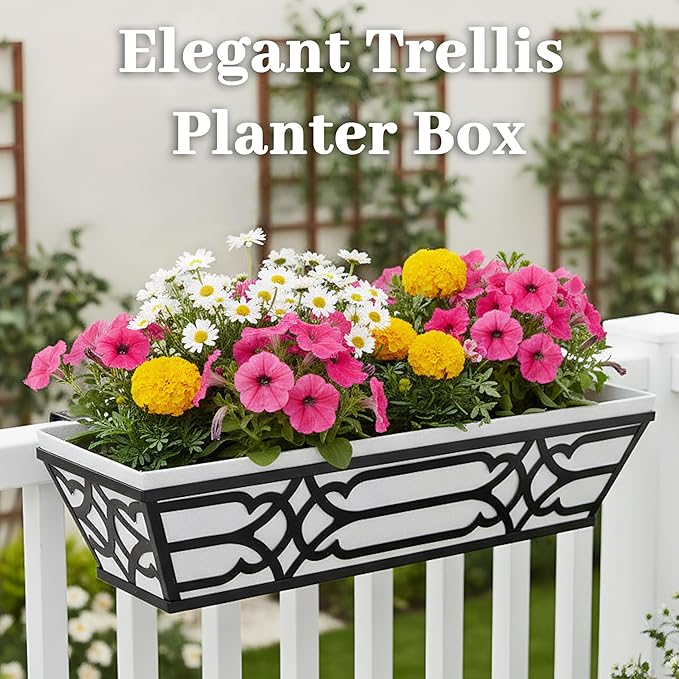 4 Pack 24 Inch Railing Boxes Planter
