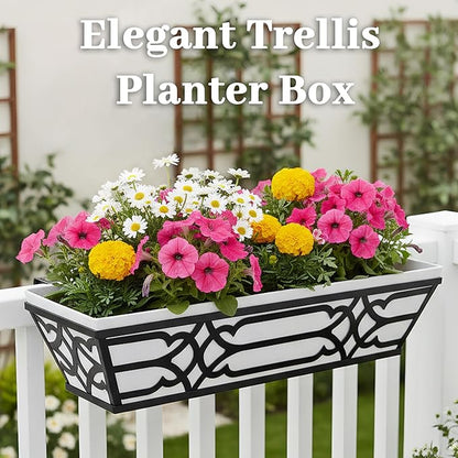 4 Pack 24 Inch Railing Boxes Planter