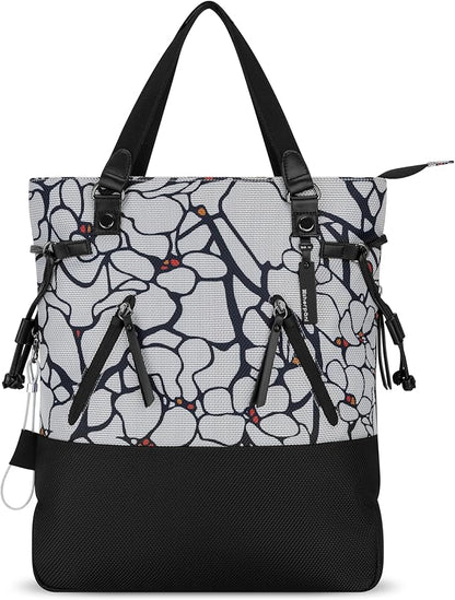Sherpani Tempest, Anti Theft Convertible Backpack Tote, 14L Travel Backpack, Travel Gifts for Women, Handbags, RFID Protection, Metal Hardware, Fits 15” Laptop (No Sleeve) (Sakura)