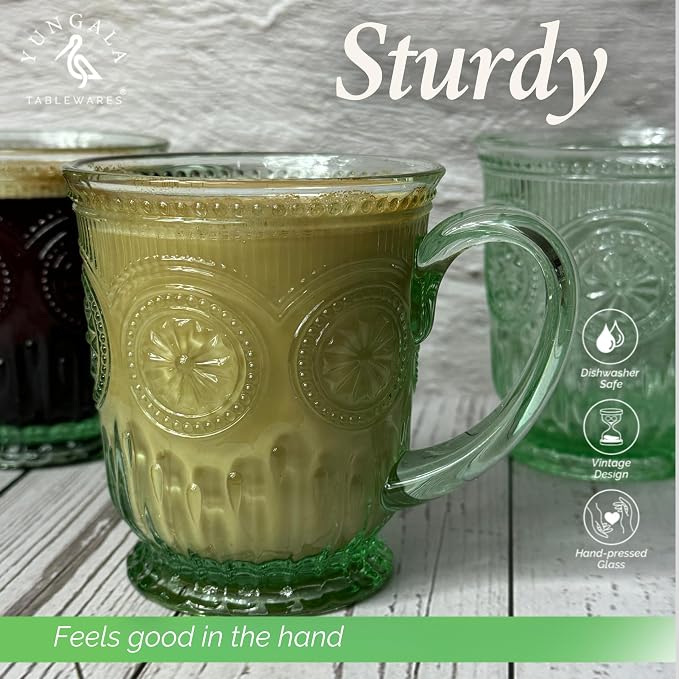 Green Glass Coffee Cups