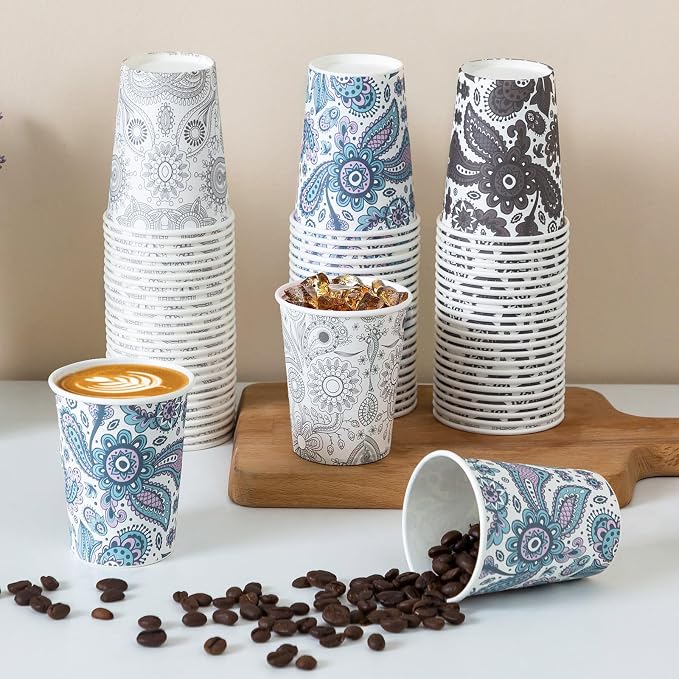 Clawsoff 300 Pack Paper Cups 8 oz, Disposable Coffee Cups 8 OZ | Sturdy