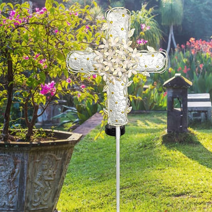 38Inch Solar Cross Garden Lights Outdoor Decorative