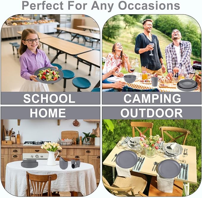 Wheat Straw Dinnerware Sets, Unbreakable Dinner Plates