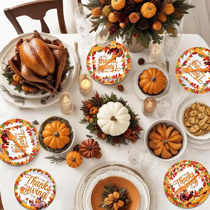 96 Pieces Happy Thanksgiving Tableware Set Party Supplies