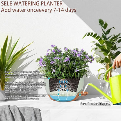 2 Pack 12 Inch Self Watering Hanging Planters