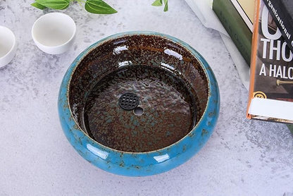 VanEnjoy 7.3 inch Round Large Shallow Succulent Ceramic Glazed Planter Pots
