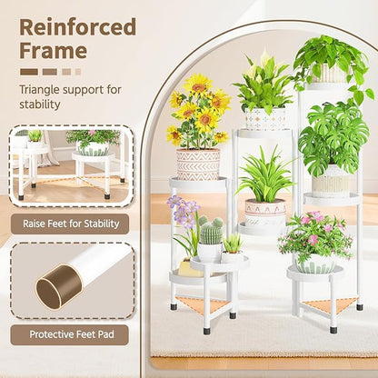 LASZOLA 8 Tiered Folding Tall Plant Stand Indoor