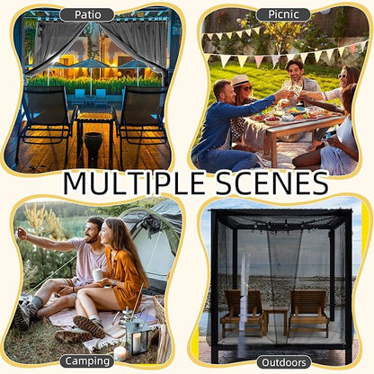 4 Corners Mosquito Net for Mosquiteros para Camas Bed Canopies Netting Bed Drapes Rectangular Mosquito Mesh for Camping Home Outdoor Travel(Black,L78 X W71 X H67 Inch,Opening)