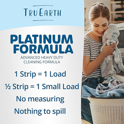 Tru Earth Platinum - Heavy Duty Laundry Detergent Sheets - Up to 768 Loads (384 Count, Fresh Linen Scent - Ultra-Concentrated - Eco-Friendly Laundry Sheets