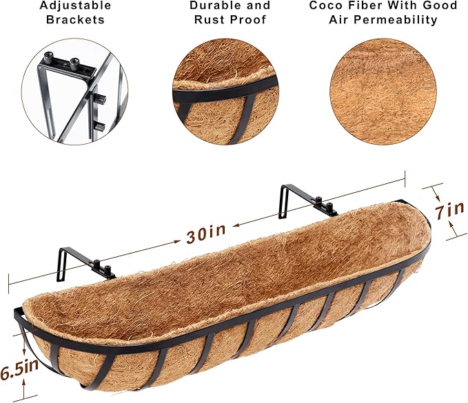 2pcs 30' Planter, Metal Window Box