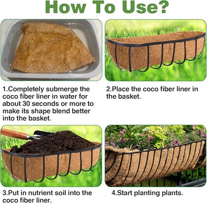 36in Coco Liners for Window Planter Box