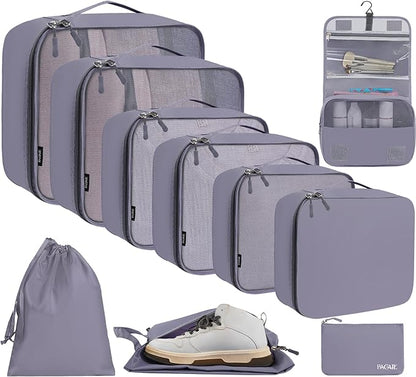 BAGAIL 6 Set/8 Set/10 Set Packing Cubes Various Sizes Packing Organizer for Travel Accessories Luggage Carry On Suitcase